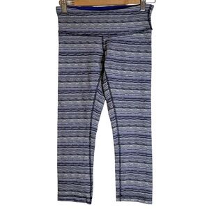 Lululemon Wunder Under Crop in Space Dye Twist Sapphire Blue‎ Size 6